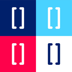 Brackets Grouping Symbol blue and red four color minimal icon set