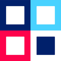 Black Square blue and red four color minimal icon set