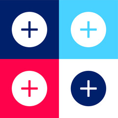Add blue and red four color minimal icon set
