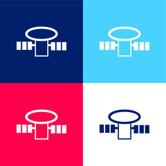 Antenna For Signal Reception blue and red four color minimal icon set