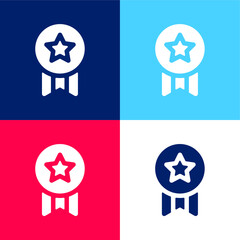 Award blue and red four color minimal icon set