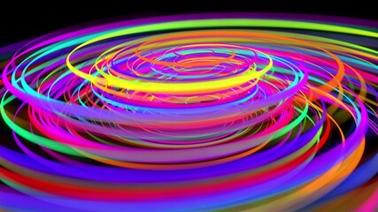 3d rendering stylish creative abstract background. colored lines swirling in spiral. Motion design bg of particles shaping lines, helix and abstract structures. 3d render