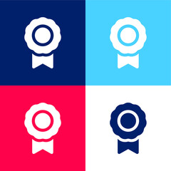 Badge blue and red four color minimal icon set