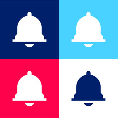 Alarm blue and red four color minimal icon set