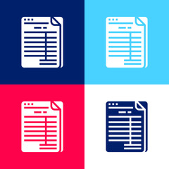 Balance blue and red four color minimal icon set