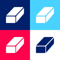 Black Brick blue and red four color minimal icon set