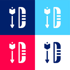 Bow blue and red four color minimal icon set