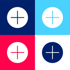 Add blue and red four color minimal icon set
