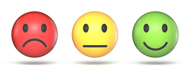 Three smile faces 3D