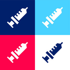 Anesthesia blue and red four color minimal icon set