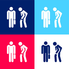 Angry blue and red four color minimal icon set