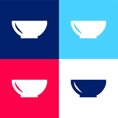 Bowl blue and red four color minimal icon set