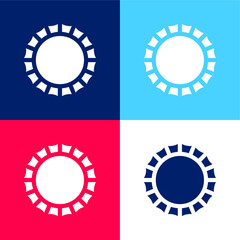 Bottle Cap blue and red four color minimal icon set