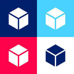 Block blue and red four color minimal icon set