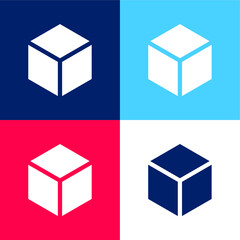 Obraz premium Block blue and red four color minimal icon set