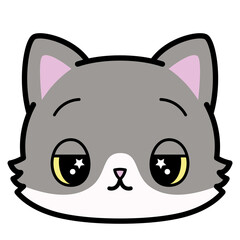Isolated cute sad cat emoji Vector illustration