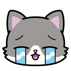 Isolated cute crying cat emoji Vector illustration