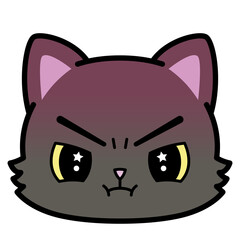 Isolated cute angry cat emoji Vector illustration