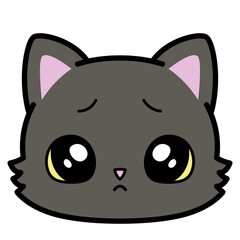 Isolated cute sad cat emoji Vector illustration