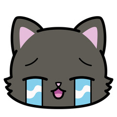 Isolated cute crying cat emoji Vector illustration