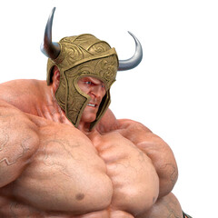 barbarian man is thinking about war