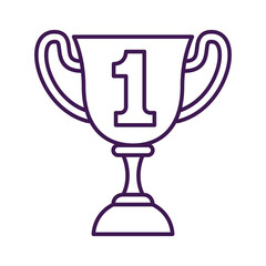 Isolated winner trophy icon First place Vector illustration