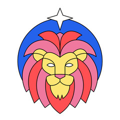 Isolated leo symbol Western zodiac signs Vector illustration