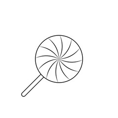 Outline candy vector icon. Sweet lollipop thin line sign.