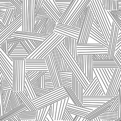 Irregular stripes seamless pattern. Black lines on white background. Repeat endless background. Design element, vector illustration isolated on white