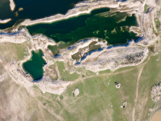 Amazing Aerial view of  Zhrebchevo Reservoir, Bulgaria