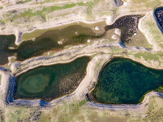 Amazing Aerial view of  Zhrebchevo Reservoir, Bulgaria