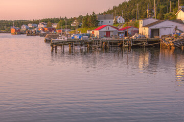 Fototapeta na wymiar The Harbor at Louisbourg, Cape Breton Nova Scotia