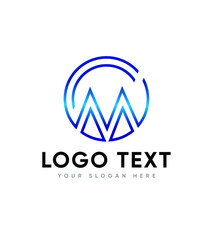 M and C creative modern vector logo template 