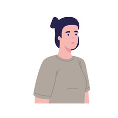 woman with beige blouse