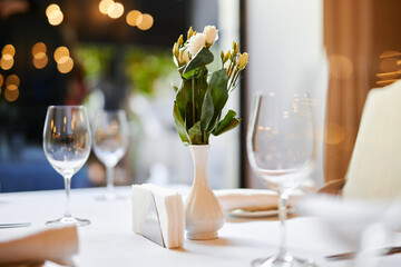 evening serving of a luxury restaurant