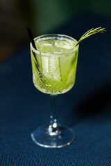 green summer cocktail - mojito with cucumber