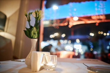 evening serving of a luxury restaurant