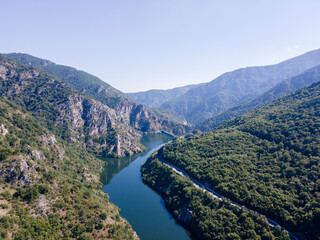 Fototapeta na wymiar Aerial view of Krichim Reservoir, Rhodopes Mountain, Bulgaria
