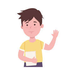 boy with paper sheet