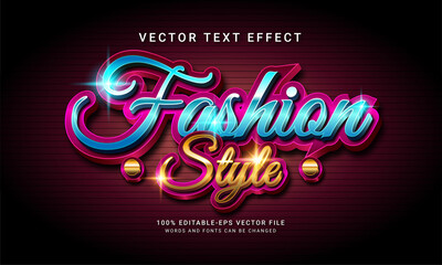 Fashion style 3d editable text style effect themed trend fashion