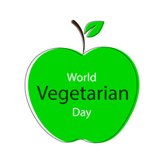 Apple for world vegetarian day, vector art illustration.