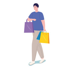 man with shopping bags