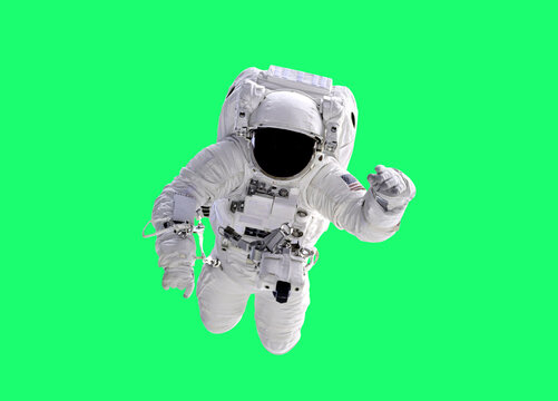 Astronaut on green screen background- Elements of this Image Furnished by NASA