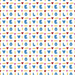 seamless pattern of text love background