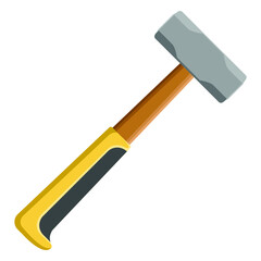 yellow club hammer isolated on white