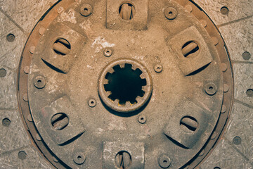 Zoom View Clutch Disc and Spline Hole and Dust in Vintage Tone