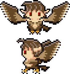 Fototapeta premium ドット絵・ハーピー