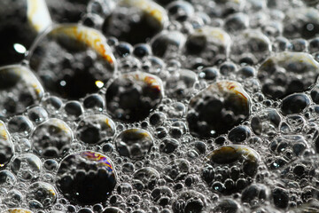 Macro of soap bubbles background