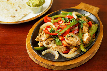 Chicken Fajitas in a skillet