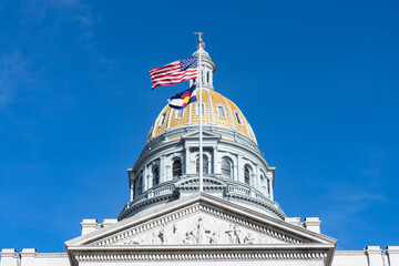Fototapeta na wymiar Dome of the Colorado Capitol Building in Denver